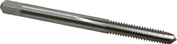 Interstate - #10-28 UNS 3B 4 Flute Bright Finish High Speed Steel Straight Flute Standard Hand Tap - Plug, Right Hand Thread, 2-3/8" OAL, H3 Limit, Oversize - Exact Tooling