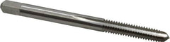 Interstate - #10-28 UNS 3B 4 Flute Bright Finish High Speed Steel Straight Flute Standard Hand Tap - Plug, Right Hand Thread, 2-3/8" OAL, H3 Limit, Oversize - Exact Tooling