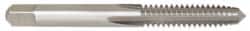 Interstate - 1/4-18 UNS 3B 4 Flute Bright Finish High Speed Steel Straight Flute Standard Hand Tap - Plug, Right Hand Thread, 2-1/2" OAL, H3 Limit, Oversize - Exact Tooling