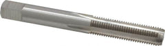 Interstate - 5/16-27 UNS 3B 4 Flute Bright Finish High Speed Steel Straight Flute Standard Hand Tap - Bottoming, Right Hand Thread, 2-23/32" OAL, H3 Limit, Oversize - Exact Tooling