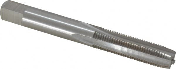 Interstate - 5/16-28 UNS 3B 4 Flute Bright Finish High Speed Steel Straight Flute Standard Hand Tap - Plug, Right Hand Thread, 2-23/32" OAL, H3 Limit, Oversize - Exact Tooling