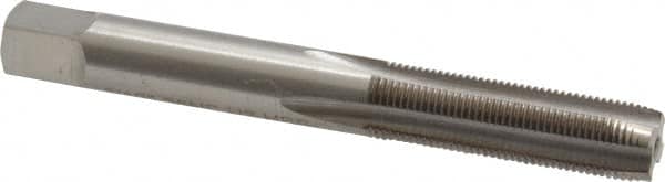 Interstate - 5/16-36 UNS 4 Flute Bright Finish High Speed Steel Straight Flute Standard Hand Tap - Plug, Right Hand Thread, 2-23/32" OAL, H3 Limit, Oversize - Exact Tooling