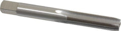 Interstate - 5/16-40 UNS 3B 4 Flute Bright Finish High Speed Steel Straight Flute Standard Hand Tap - Plug, Right Hand Thread, 2-23/32" OAL, H3 Limit, Oversize - Exact Tooling