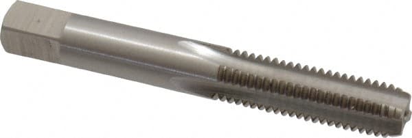 Interstate - 3/8-18 UNS 3B 4 Flute Bright Finish High Speed Steel Straight Flute Standard Hand Tap - Bottoming, Right Hand Thread, 2-15/16" OAL, H3 Limit, Oversize - Exact Tooling