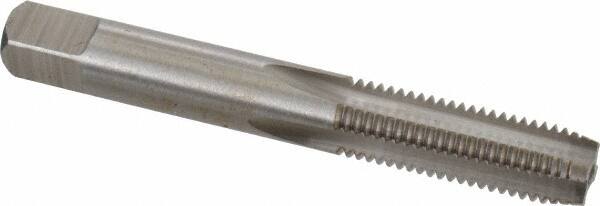 Interstate - 3/8-20 UNS 3B 4 Flute Bright Finish High Speed Steel Straight Flute Standard Hand Tap - Plug, Right Hand Thread, 2-15/16" OAL, H3 Limit, Oversize - Exact Tooling