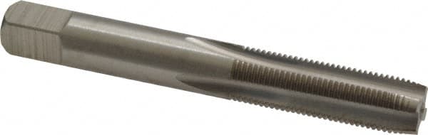 Interstate - 3/8-27 UNS 3B 4 Flute Bright Finish High Speed Steel Straight Flute Standard Hand Tap - Plug, Right Hand Thread, 2-15/16" OAL, H3 Limit, Oversize - Exact Tooling