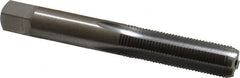 Interstate - 3/8-27 UNS 3B 4 Flute Bright Finish High Speed Steel Straight Flute Standard Hand Tap - Bottoming, Right Hand Thread, 2-15/16" OAL, H3 Limit, Oversize - Exact Tooling