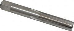 Interstate - 3/8-40 UNS 4 Flute Bright Finish High Speed Steel Straight Flute Standard Hand Tap - Plug, Right Hand Thread, 2-15/16" OAL, H2 Limit, Oversize - Exact Tooling
