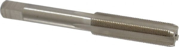 Interstate - 13/32-32 UNS 3B 4 Flute Bright Finish High Speed Steel Straight Flute Standard Hand Tap - Bottoming, Right Hand Thread, 3-5/32" OAL, H3 Limit, Oversize - Exact Tooling