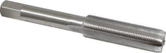 Interstate - 7/16-32 UNS 3B 4 Flute Bright Finish High Speed Steel Straight Flute Standard Hand Tap - Bottoming, Right Hand Thread, 3-5/32" OAL, H3 Limit, Oversize - Exact Tooling
