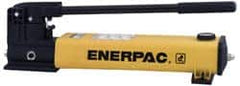 Enerpac - 1" Piston Diam, 1" Piston Stroke, 2.40, 0.151 Cu In per Stroke, 155 Cu In Reservoir Capacity, Manual Hydraulic Pump - 10,000 psi, 95 Lbs. Max Handle Effort, 2 Stage - Exact Tooling