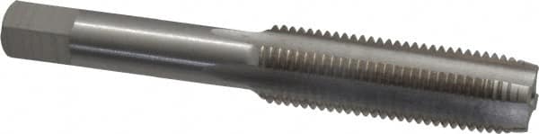 Interstate - 1/2-18 UNS 3B 4 Flute Bright Finish High Speed Steel Straight Flute Standard Hand Tap - Plug, Right Hand Thread, 3-3/8" OAL, H3 Limit, Oversize - Exact Tooling