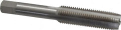 Interstate - 1/2-18 UNS 3B 4 Flute Bright Finish High Speed Steel Straight Flute Standard Hand Tap - Plug, Right Hand Thread, 3-3/8" OAL, H3 Limit, Oversize - Exact Tooling