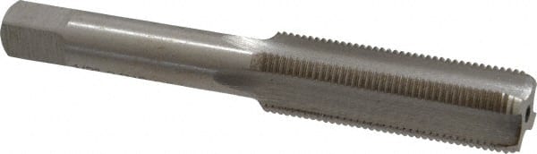 Interstate - 1/2-24 UNS 3B 4 Flute Bright Finish High Speed Steel Straight Flute Standard Hand Tap - Bottoming, Right Hand Thread, 3-3/8" OAL, H3 Limit, Oversize - Exact Tooling