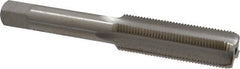 Interstate - 1/2-24 UNS 3B 4 Flute Bright Finish High Speed Steel Straight Flute Standard Hand Tap - Bottoming, Right Hand Thread, 3-3/8" OAL, H3 Limit, Oversize - Exact Tooling