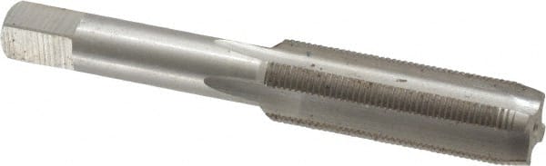 Interstate - 1/2-28 UNEF 4 Flute Bright Finish High Speed Steel Straight Flute Standard Hand Tap - Plug, Right Hand Thread, 3-3/8" OAL, H3 Limit, Oversize - Exact Tooling