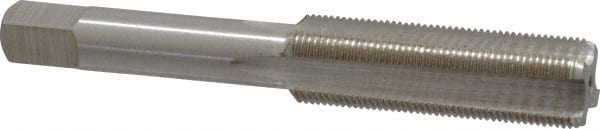Interstate - 1/2-28 UNEF 4 Flute Bright Finish High Speed Steel Straight Flute Standard Hand Tap - Bottoming, Right Hand Thread, 3-3/8" OAL, H3 Limit, Oversize - Exact Tooling