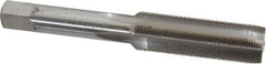 Interstate - 1/2-32 UNS 4 Flute Bright Finish High Speed Steel Straight Flute Standard Hand Tap - Plug, Right Hand Thread, 3-3/8" OAL, H3 Limit, Oversize - Exact Tooling