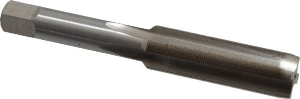 Interstate - 1/2-48 UNS 3B 4 Flute Bright Finish High Speed Steel Straight Flute Standard Hand Tap - Plug, Right Hand Thread, 3-3/8" OAL, H3 Limit, Oversize - Exact Tooling