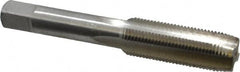 Interstate - 9/16-20 UNS 3B 4 Flute Bright Finish High Speed Steel Straight Flute Standard Hand Tap - Plug, Right Hand Thread, 3-19/32" OAL, H3 Limit, Oversize - Exact Tooling