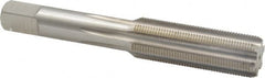 Interstate - 9/16-27 UNS 3B 4 Flute Bright Finish High Speed Steel Straight Flute Standard Hand Tap - Bottoming, Right Hand Thread, 3-19/32" OAL, H3 Limit, Oversize - Exact Tooling