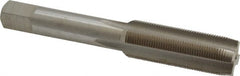 Interstate - 9/16-28 UNS 3B 4 Flute Bright Finish High Speed Steel Straight Flute Standard Hand Tap - Plug, Right Hand Thread, 3-19/32" OAL, H3 Limit, Oversize - Exact Tooling