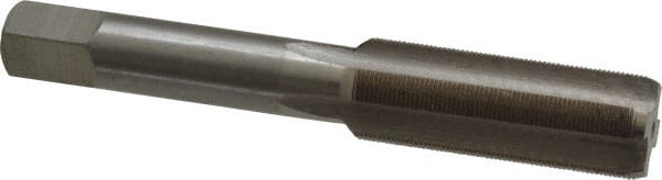 Interstate - 9/16-40 UNS 3B 4 Flute Bright Finish High Speed Steel Straight Flute Standard Hand Tap - Bottoming, Right Hand Thread, 3-19/32" OAL, H3 Limit, Oversize - Exact Tooling