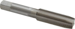 Interstate - 5/8-16 UNS 3B 4 Flute Bright Finish High Speed Steel Straight Flute Standard Hand Tap - Plug, Right Hand Thread, 3-13/16" OAL, H3 Limit, Oversize - Exact Tooling