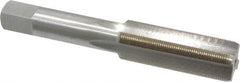 Interstate - 5/8-32 UNS 3B 4 Flute Bright Finish High Speed Steel Straight Flute Standard Hand Tap - Bottoming, Right Hand Thread, 3-13/16" OAL, H3 Limit, Oversize - Exact Tooling