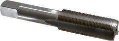 Interstate - 3/4-20 UNEF 4 Flute Bright Finish High Speed Steel Straight Flute Standard Hand Tap - Bottoming, Right Hand Thread, 4-1/4" OAL, H3 Limit, Oversize - Exact Tooling