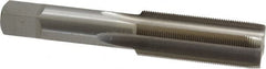Interstate - 3/4-28 UNS 3B 4 Flute Bright Finish High Speed Steel Straight Flute Standard Hand Tap - Plug, Right Hand Thread, 4-1/4" OAL, H3 Limit, Oversize - Exact Tooling