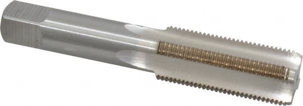 Interstate - 13/16-16 UNS 3B 4 Flute Bright Finish High Speed Steel Straight Flute Standard Hand Tap - Bottoming, Right Hand Thread, 4-15/32" OAL, H4 Limit, Oversize - Exact Tooling