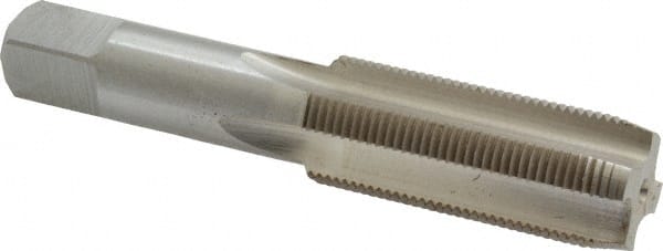 Interstate - 7/8-16 UNS 3B 4 Flute Bright Finish High Speed Steel Straight Flute Standard Hand Tap - Plug, Right Hand Thread, 4-11/16" OAL, H4 Limit, Oversize - Exact Tooling