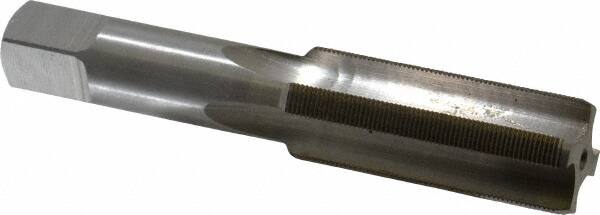 Interstate - 7/8-28 UNS 3B 4 Flute Bright Finish High Speed Steel Straight Flute Standard Hand Tap - Bottoming, Right Hand Thread, 4-11/16" OAL, H3 Limit, Oversize - Exact Tooling