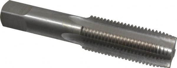 Interstate - 1-10 UNS 3B 4 Flute Bright Finish High Speed Steel Straight Flute Standard Hand Tap - Plug, Right Hand Thread, 5-1/8" OAL, H4 Limit, Oversize - Exact Tooling