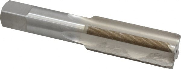 Interstate - 1-32 UNS 3B 4 Flute Bright Finish High Speed Steel Straight Flute Standard Hand Tap - Plug, Right Hand Thread, 5-1/8" OAL, H4 Limit, Oversize - Exact Tooling