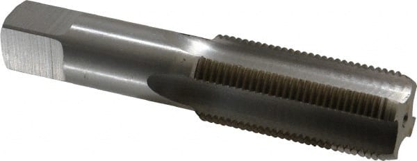 Interstate - 1-1/16 - 12 UNS 4 Flute Bright Finish High Speed Steel Straight Flute Standard Hand Tap - Bottoming, Right Hand Thread, 5-1/8" OAL, H4 Limit, Oversize - Exact Tooling