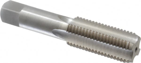 Interstate - 1-1/8 - 8 UNS 4 Flute Bright Finish High Speed Steel Straight Flute Standard Hand Tap - Bottoming, Right Hand Thread, 5-7/16" OAL, 2-9/16" Thread Length, H5 Limit, Oversize - Exact Tooling