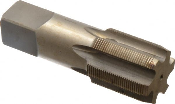 Interstate - 1-5/16 - 20 UNS 3B 6 Flute Bright Finish High Speed Steel Straight Flute Standard Hand Tap - Plug, Right Hand Thread, 4" OAL, H4 Limit, Oversize - Exact Tooling