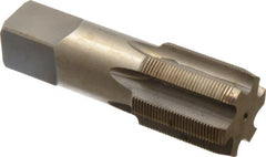 Interstate - 1-5/16 - 20 UNS 3B 6 Flute Bright Finish High Speed Steel Straight Flute Standard Hand Tap - Plug, Right Hand Thread, 4" OAL, H4 Limit, Oversize - Exact Tooling