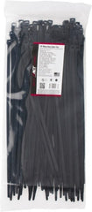 Made in USA - 15.093" Long Black Nylon Standard Cable Tie - 120 Lb Tensile Strength, 1.93mm Thick, 103.19mm Max Bundle Diam - Exact Tooling
