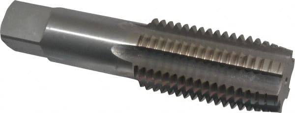 Interstate - 1-5/8 - 5-1/2 UNS 3B 6 Flute Bright Finish High Speed Steel Straight Flute Standard Hand Tap - Plug, Right Hand Thread, 6-11/16" OAL, H4 Limit, Oversize - Exact Tooling
