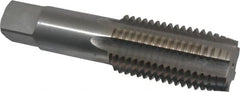 Interstate - 1-5/8 - 5-1/2 UNS 3B 6 Flute Bright Finish High Speed Steel Straight Flute Standard Hand Tap - Plug, Right Hand Thread, 6-11/16" OAL, H4 Limit, Oversize - Exact Tooling