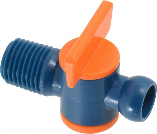 Loc-Line - 10 Piece, 1/4" ID Coolant Hose NPT Valve - Male to Female Connection, Acetal Copolymer Body, 1/4 NPT, Use with Loc-Line Modular Hose Systems - Exact Tooling