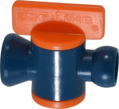 Loc-Line - 10 Piece, 1/4" ID Coolant Hose In-Line Valve - Female to Ball Connection, Acetal Copolymer Body, Unthreaded, Use with Loc-Line Modular Hose Systems - Exact Tooling