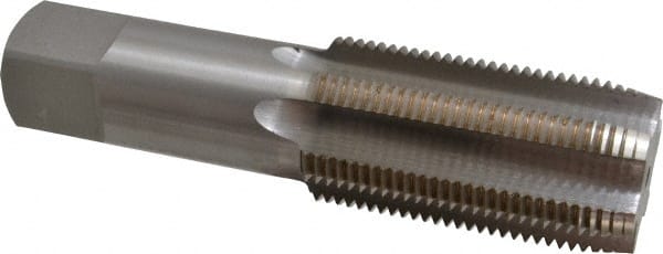 Interstate - 1-7/8 - 8 UNS 6 Flute Bright Finish High Speed Steel Straight Flute Standard Hand Tap - Plug, Right Hand Thread, 7-5/16" OAL, 3-9/16" Thread Length, H5 Limit, Oversize - Exact Tooling