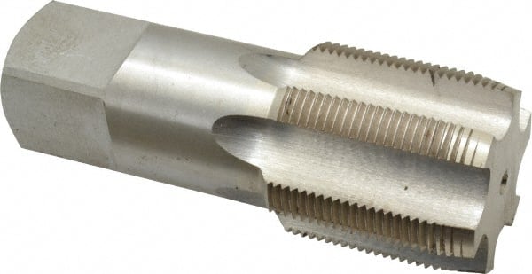 Interstate - 1-7/8 - 12 UNS 6 Flute Bright Finish High Speed Steel Straight Flute Standard Hand Tap - Plug, Right Hand Thread, 5" OAL, 2" Thread Length, H6 Limit, Oversize - Exact Tooling