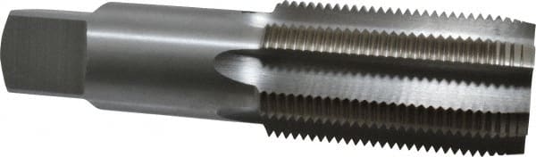 Interstate - 2-8 UNS 6 Flute Bright Finish High Speed Steel Straight Flute Standard Hand Tap - Plug, Right Hand Thread, 7-5/8" OAL, 3-9/16" Thread Length, H6 Limit, Oversize - Exact Tooling