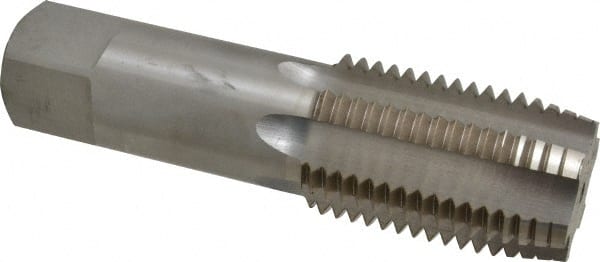 Interstate - 2-1/4 - 4-1/2 UNC 3B 6 Flute Bright Finish High Speed Steel Straight Flute Standard Hand Tap - Plug, Right Hand Thread, 8-1/4" OAL, H7 Limit, Oversize - Exact Tooling