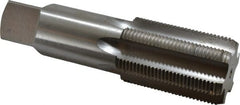 Interstate - 2-1/4 - 8 UNS 6 Flute Bright Finish High Speed Steel Straight Flute Standard Hand Tap - Bottoming, Right Hand Thread, 8-1/4" OAL, 3-9/16" Thread Length, H6 Limit, Oversize - Exact Tooling